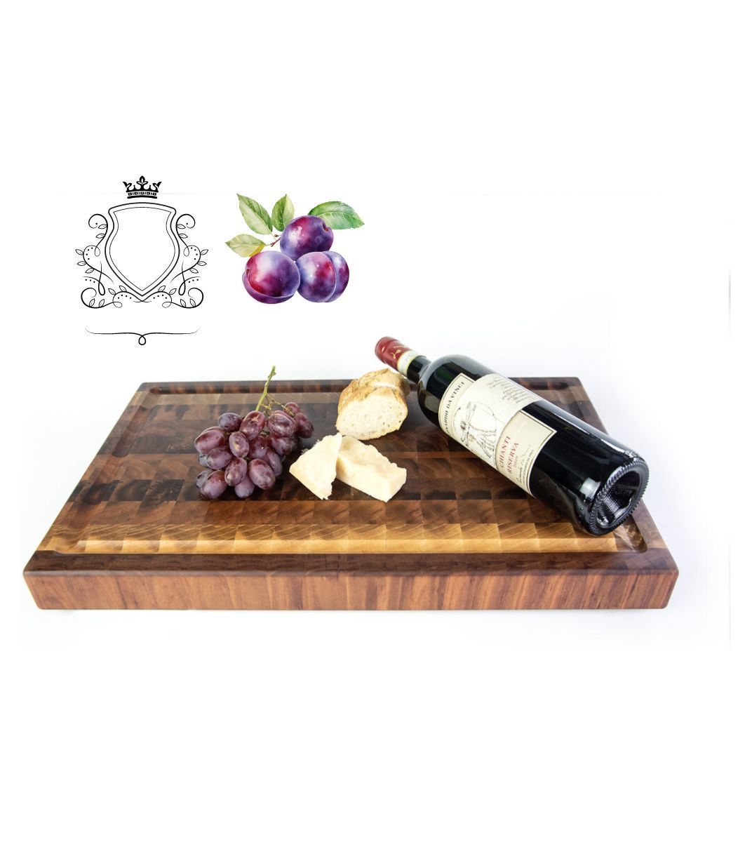 Servier,- und Küchenbrett aus Eschen Stirnholz.