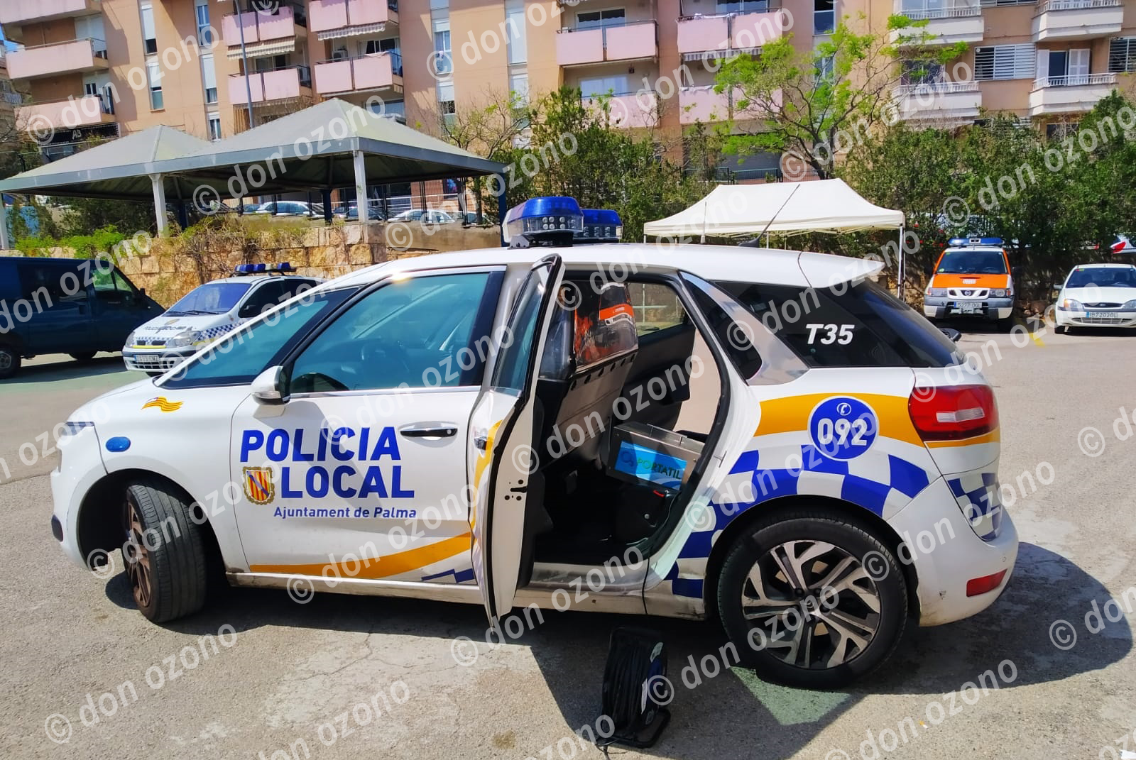 Desinfección de vehículos profesionales con generadores de Ozono. Policía, bomberos, taxi, autobús