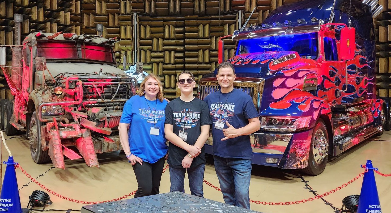 The Fiduccia family, owners of this Optimus Prime AOE truck replica