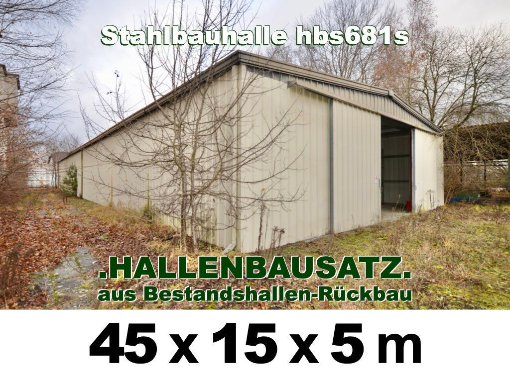 Stahl-Leichtbauhalle, Stahlhalle gebraucht zur Demontage zwecks späterer Remontage