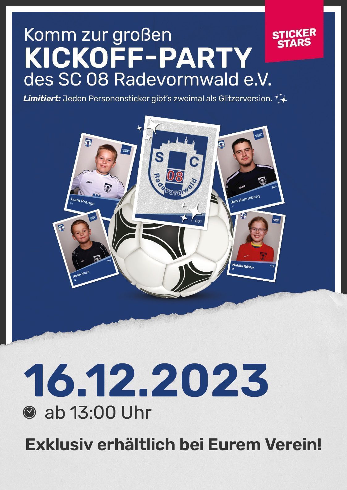 Stickerstars, Sticker, SC 08 Radevormwald, Fussballverein, Senioren, Junioren, Sponsoren, Trikot, SC08, Rade, Kollenberg, Nachrichten, Oberlies, Kalkuhl, Korkenzieher, Sport, Verein, Veranstaltungen, Weihnachtsmarkt