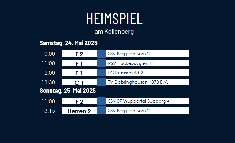 Spiele KW 21 SC 08 Radevormwald
