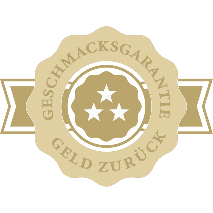 Das Bild zeigt das Logo unserer Geschmacks-Garantie Geld-Zurück