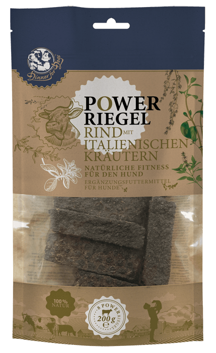 Das Bild zeigt verschiedene Leckerlis aus dem Sortiment von Dinner for Dogs