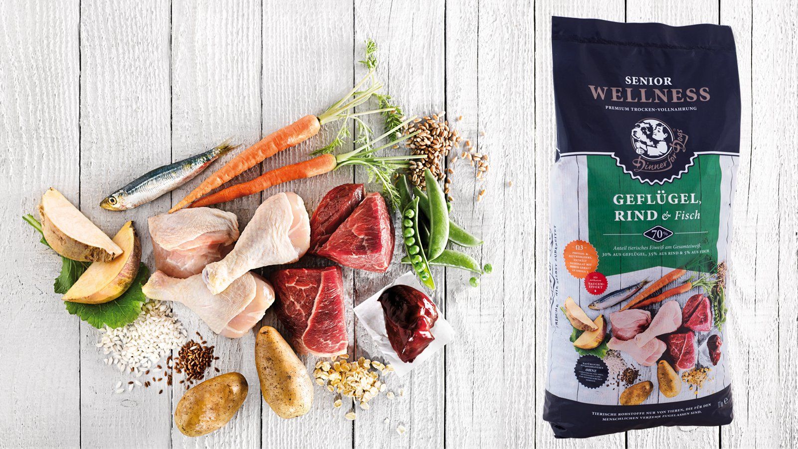 Das Bild zeigt die Gebindegröße der Trockennahrung