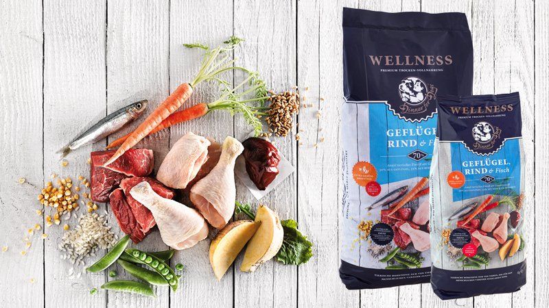 Das Bild zeigt die zwei Gebindegrößen der Trockennahrung