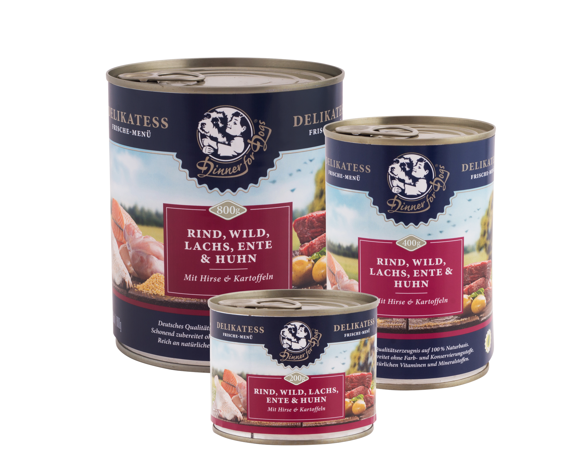 Das Bild zeigt die Dose unserer Frische-Menüs