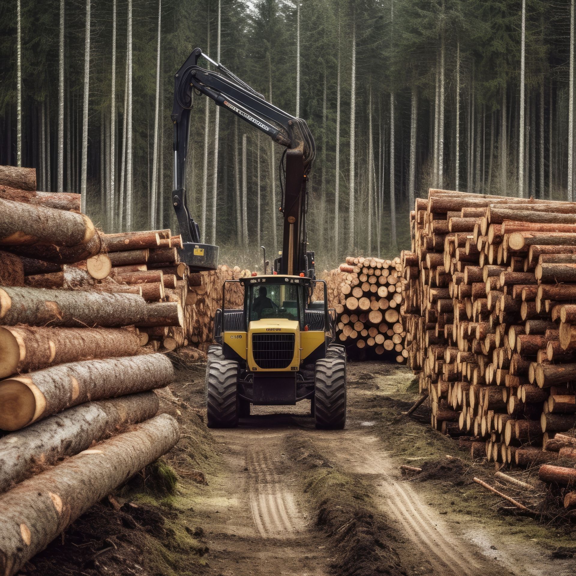 Die Holzstaemme fuer das spaetere Parkett wird bereits im Wals vorselektiert