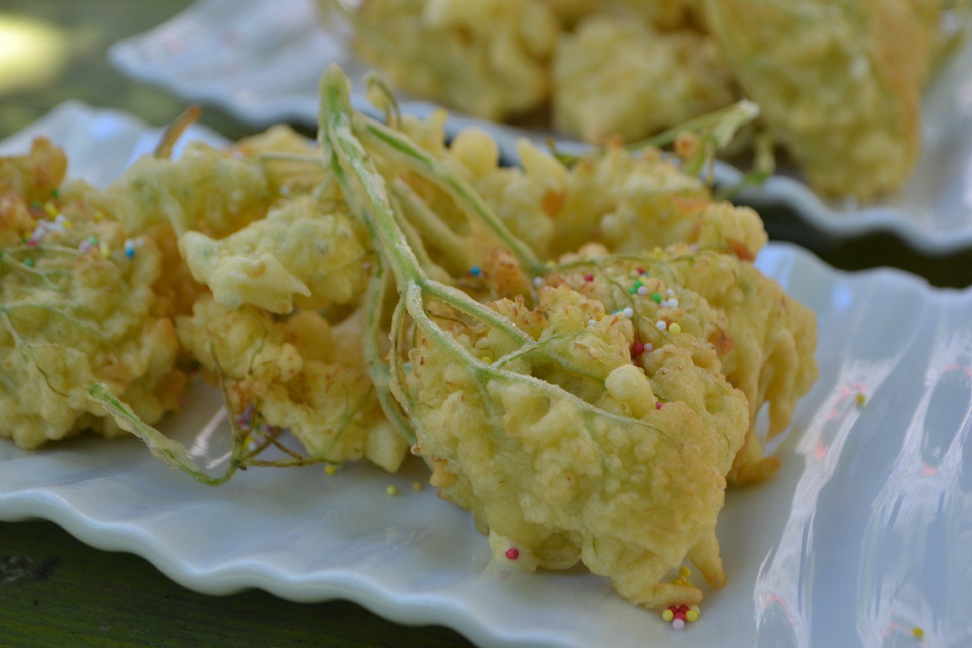 frittelle di fiori di sambuco con confetti, tresia, tregea, treggea