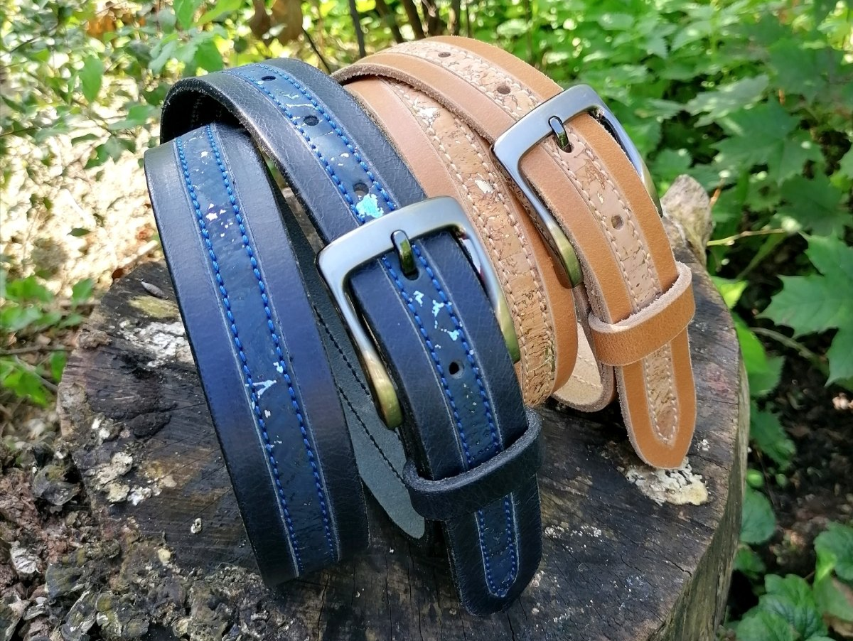 Die Büffelledergürtel mit Kork sind sehr beliebt. Büffelledergürtel mit Kork