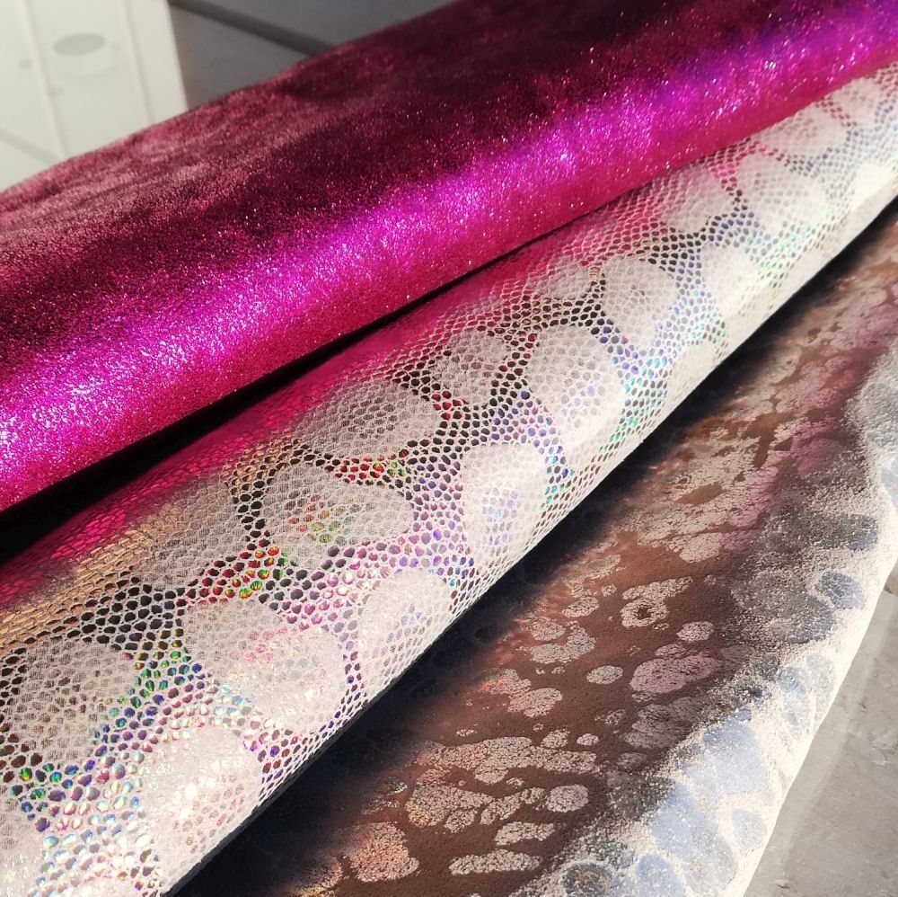 Auswahl bunter Lederhäute