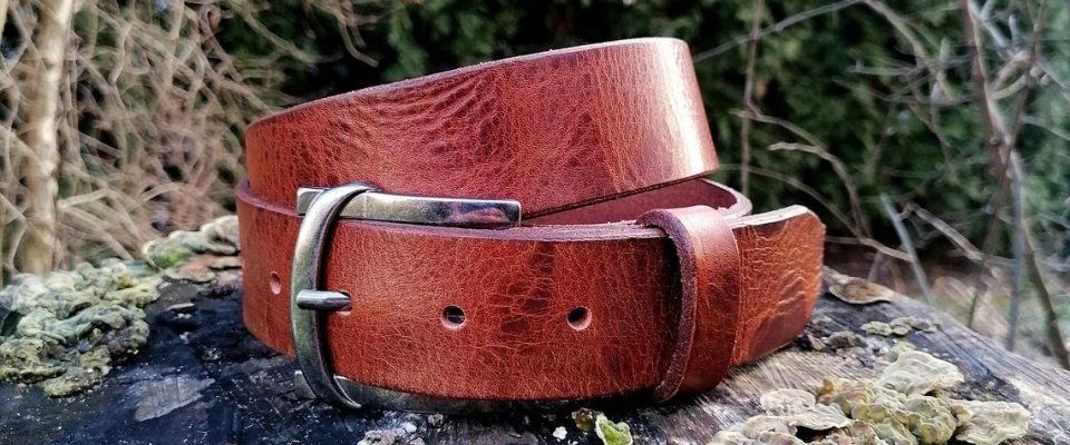 Ledergürtel Cognac im Used Look