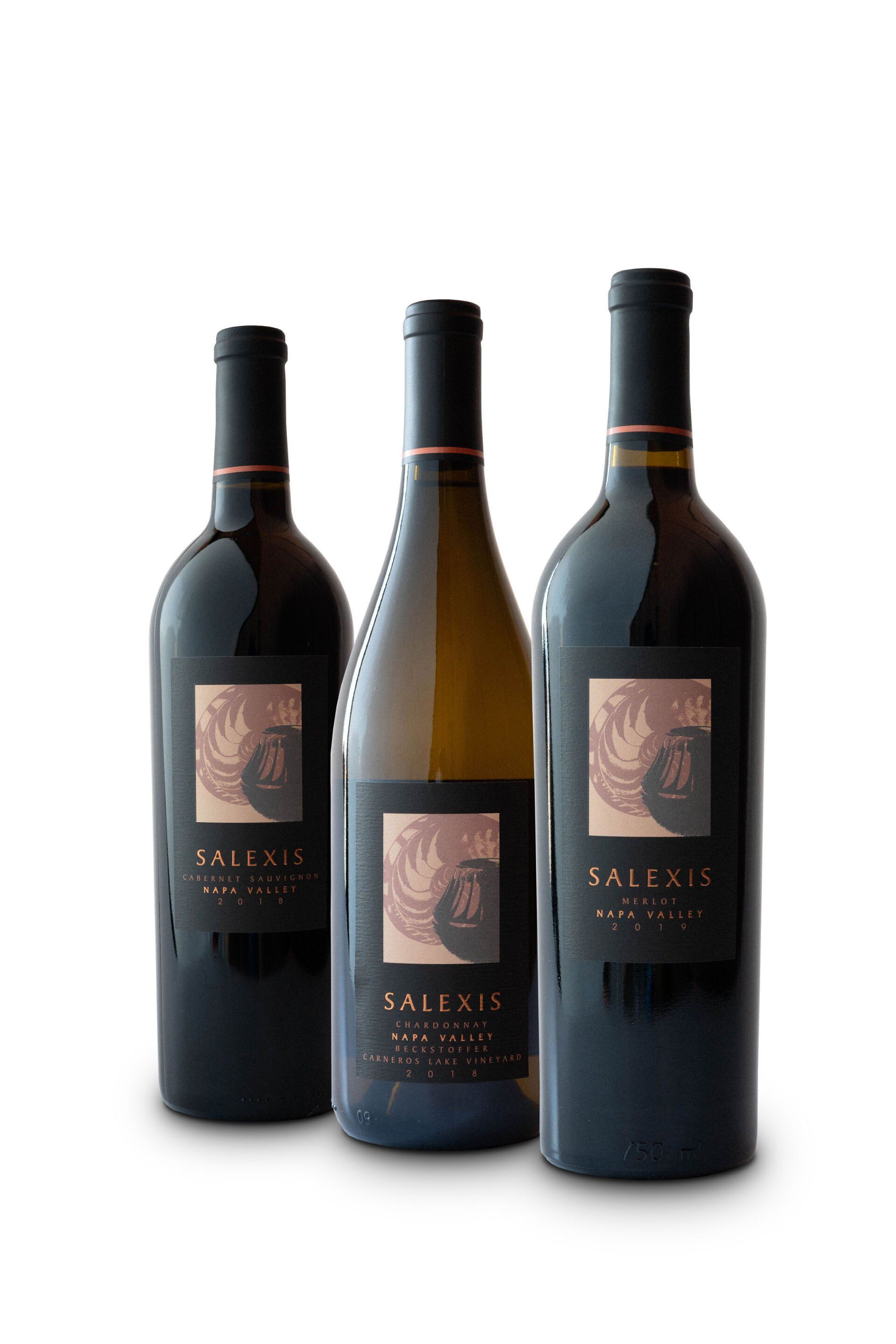 A group of wine bottles