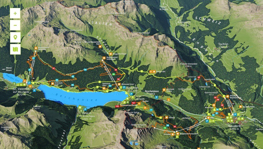 Trailmap 3-Länder Enduro Trails Reschenpass
