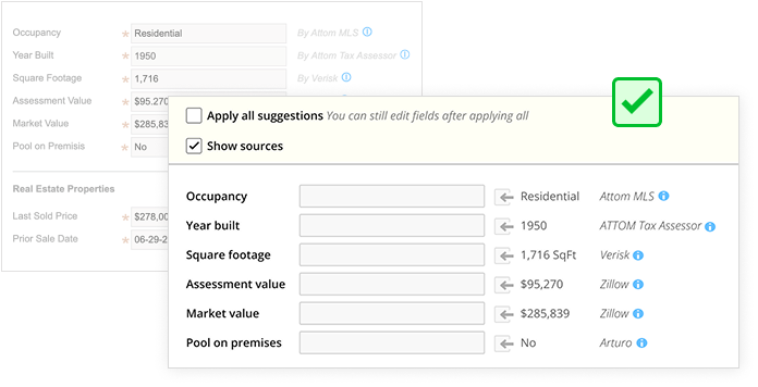 Samples from the automatic prefill and the suggested prefill concepts Samples of screens from the automatic prefill and the suggested prefill concepts for comparison
