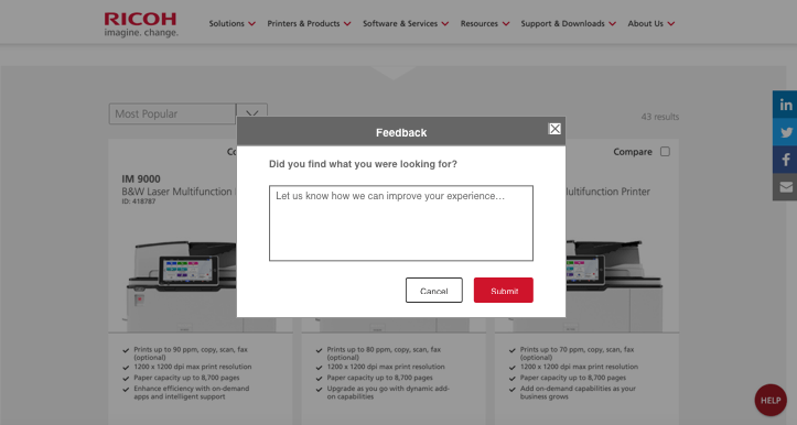 A simple feedback popup window A simple feedback popup window