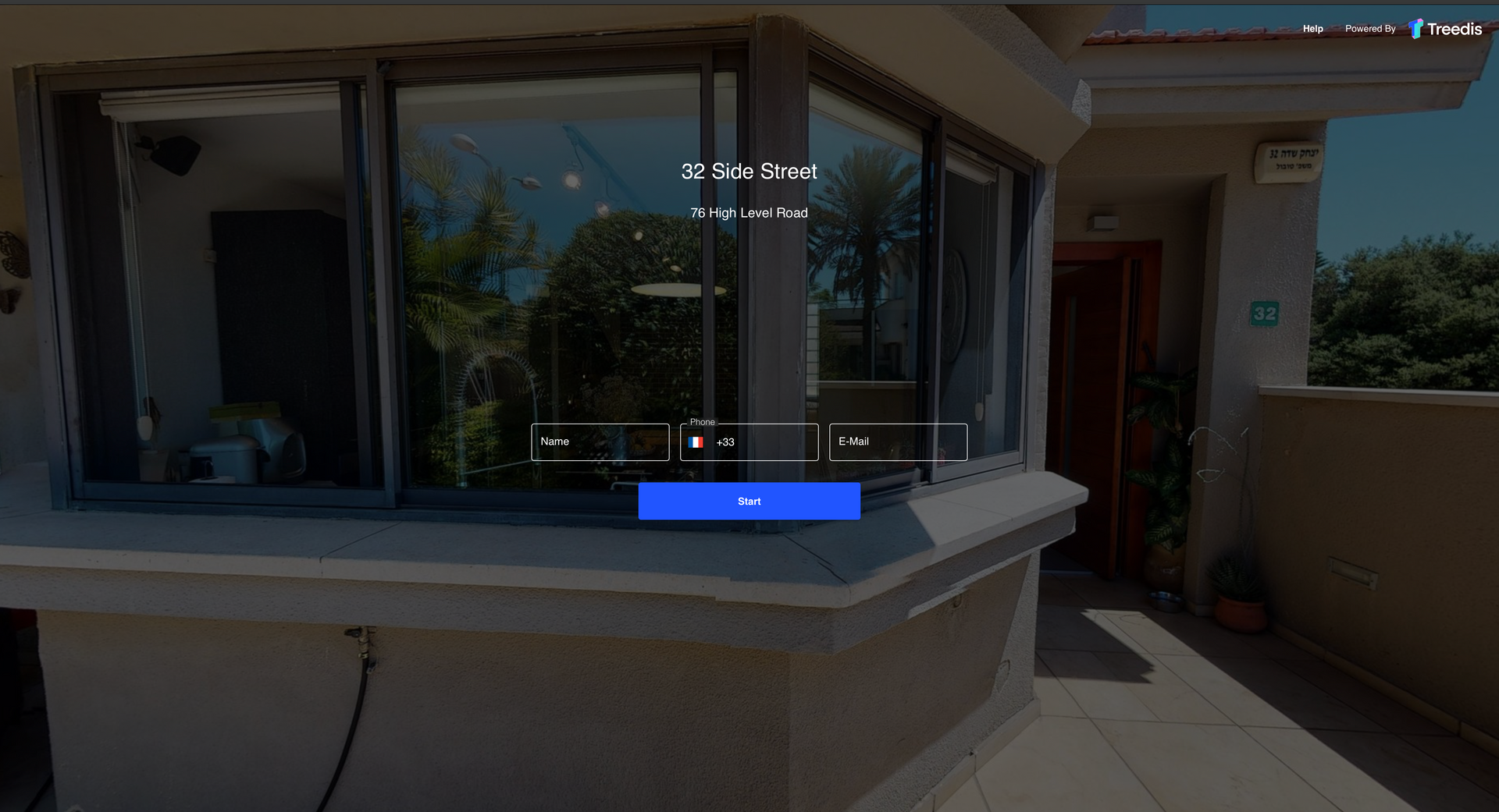 Formulaire de prise de contact intégré directement dans la visite virtuelle 3D