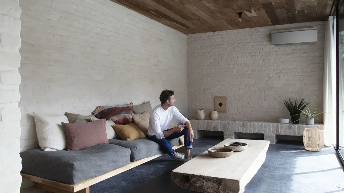 a man sitting