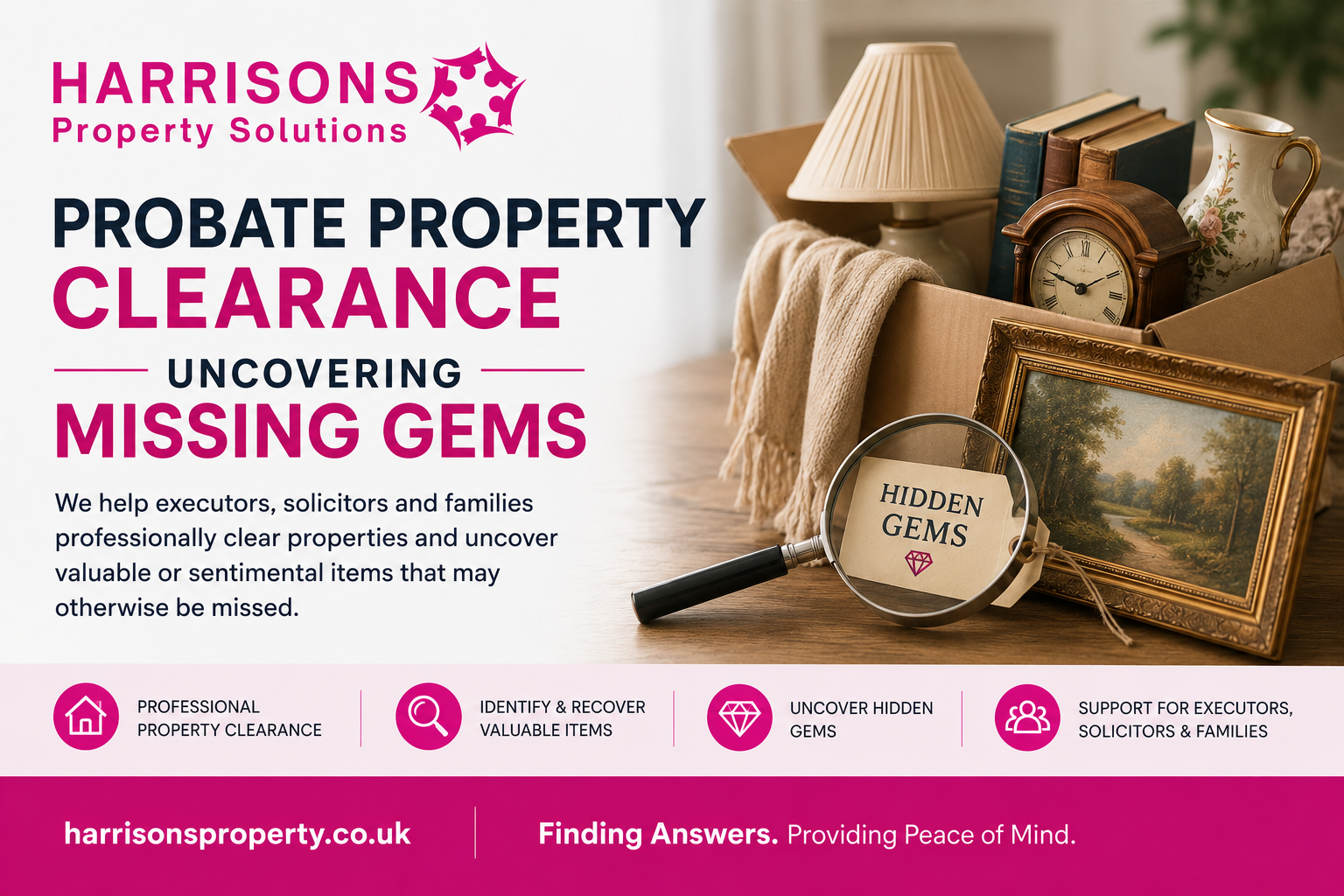 Harrisons probate property clearance graphic