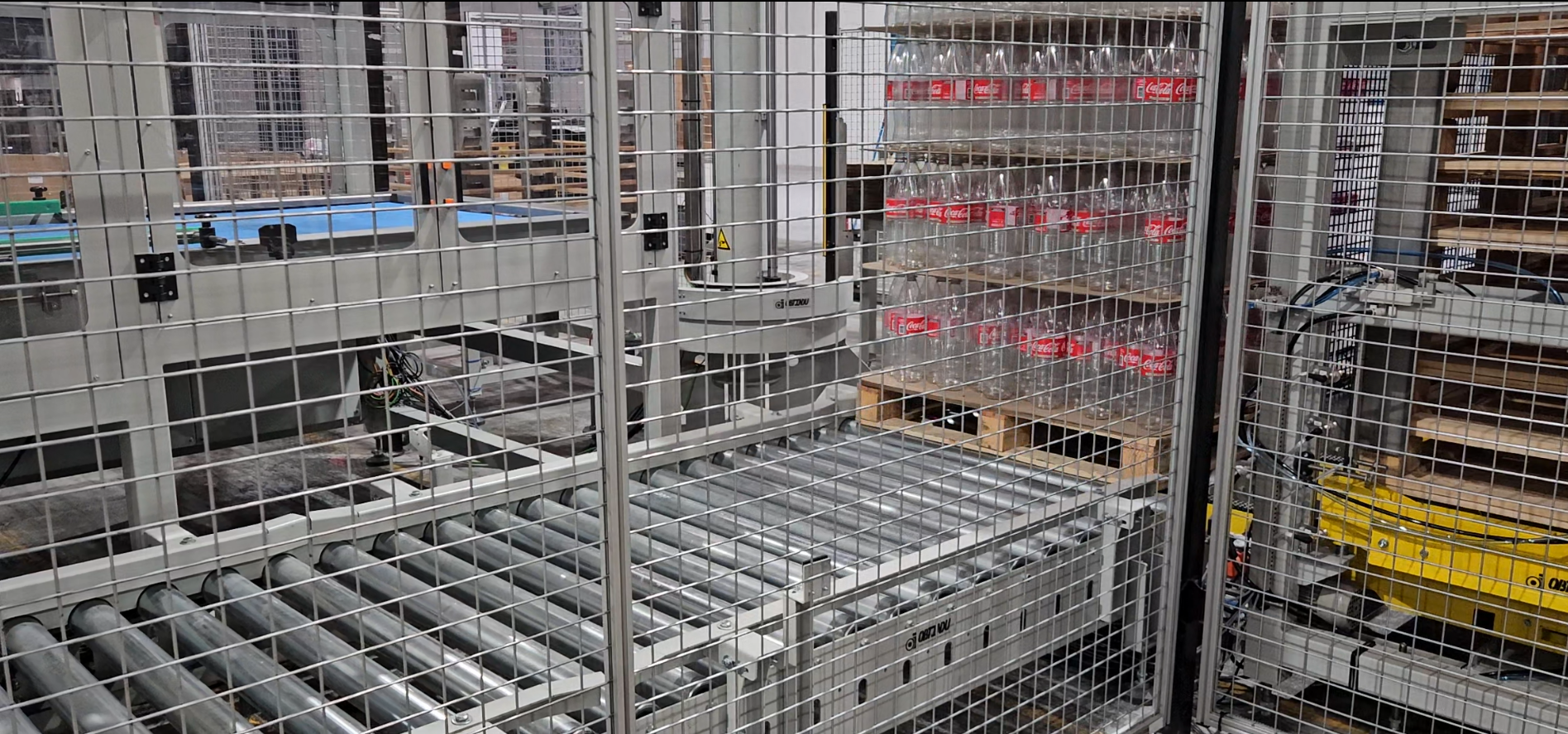 Transportador de rodillos OBTINDU para desplazamiento de palé