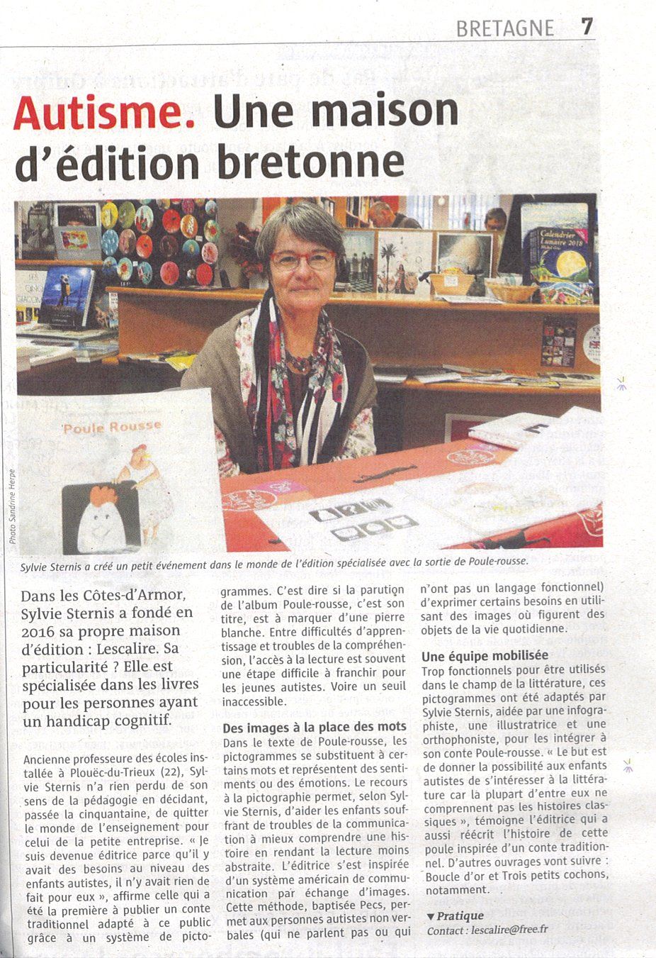 Le Télégramme, le 9 avril 2018