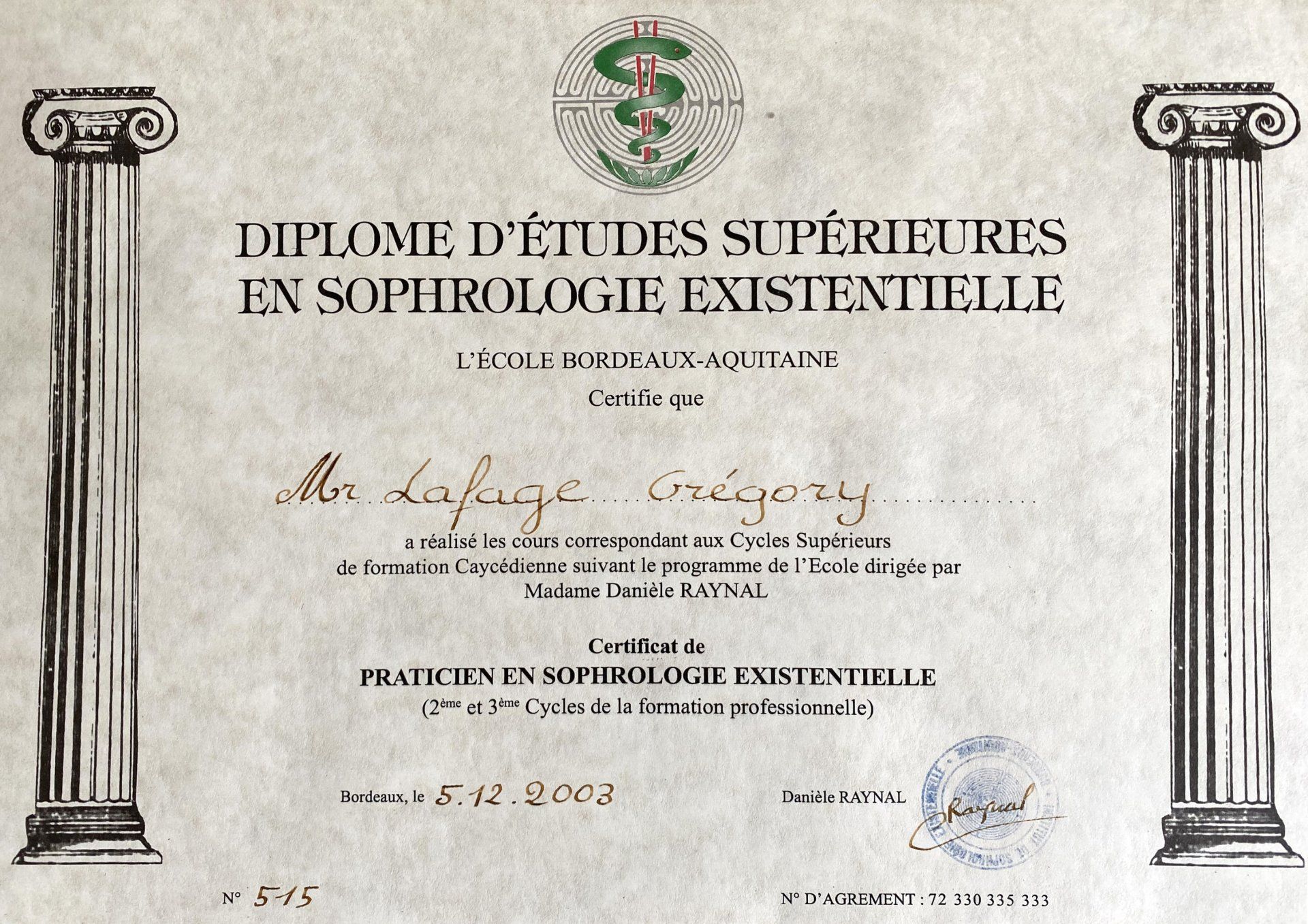 Diplome de sophrologie