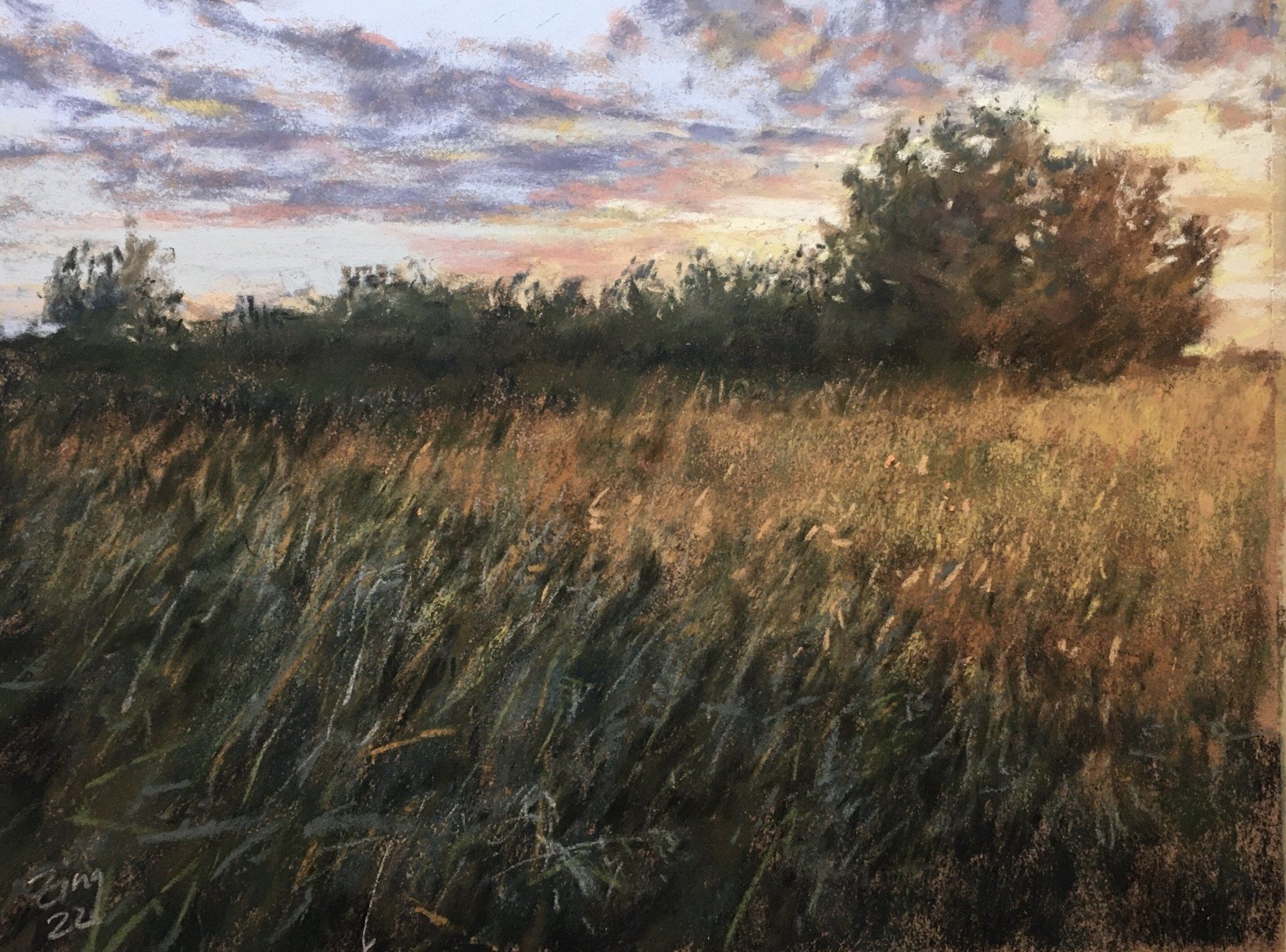 Abend auf dem Krummhörn - Pastell, 25x32cm (2022) Abend auf dem Krummhörn - Pastell, 25x32cm (2022)