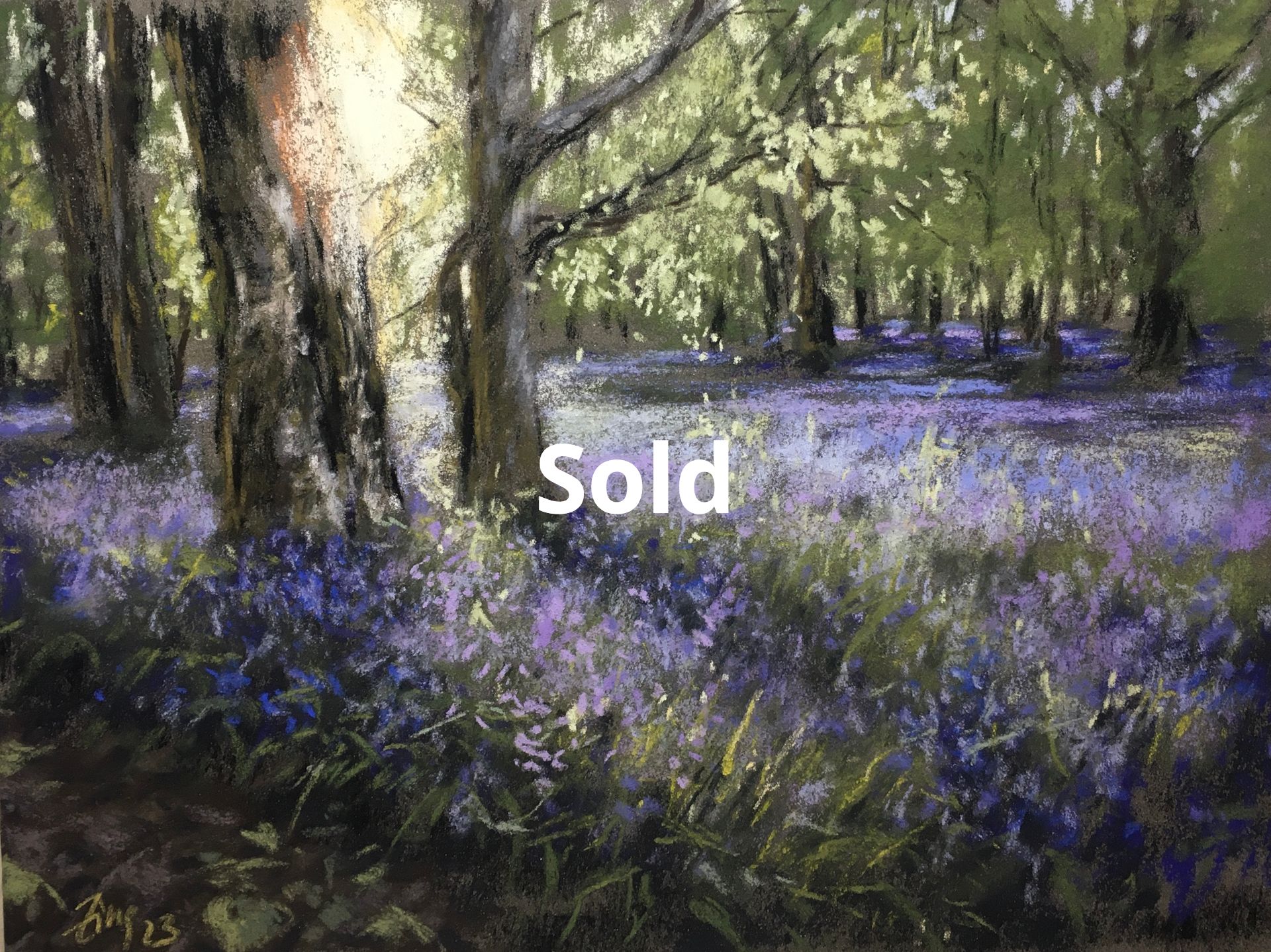 Bluebells - Pastell, 25x32cm (2023) Bluebells - Pastell, 25x32cm (2023)