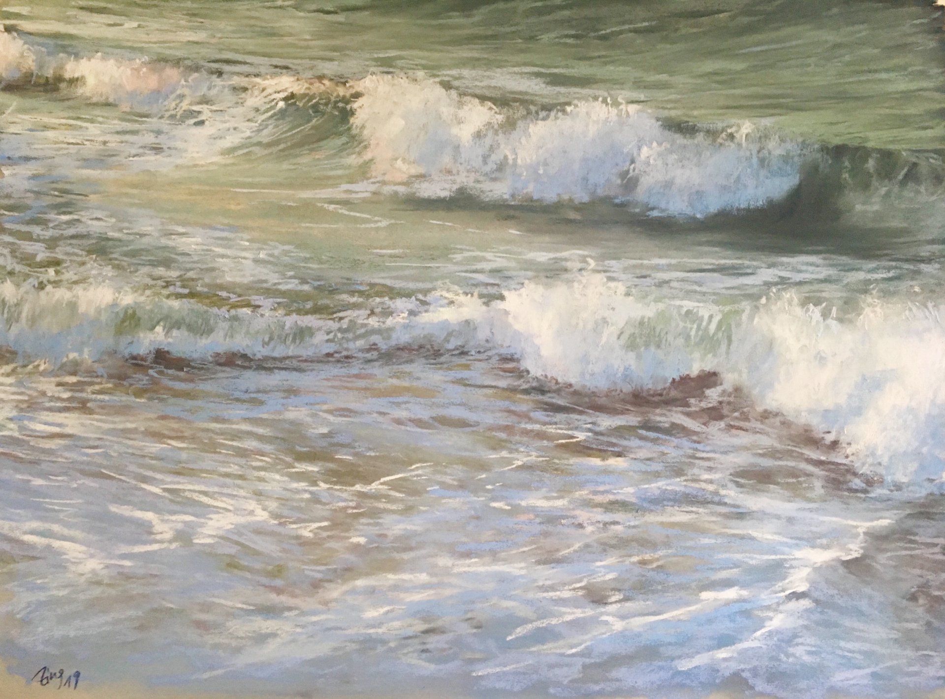 Chasing the light - Pastell, 46x60cm (2019) Chasing the light - Pastell, 46x60cm (2019)