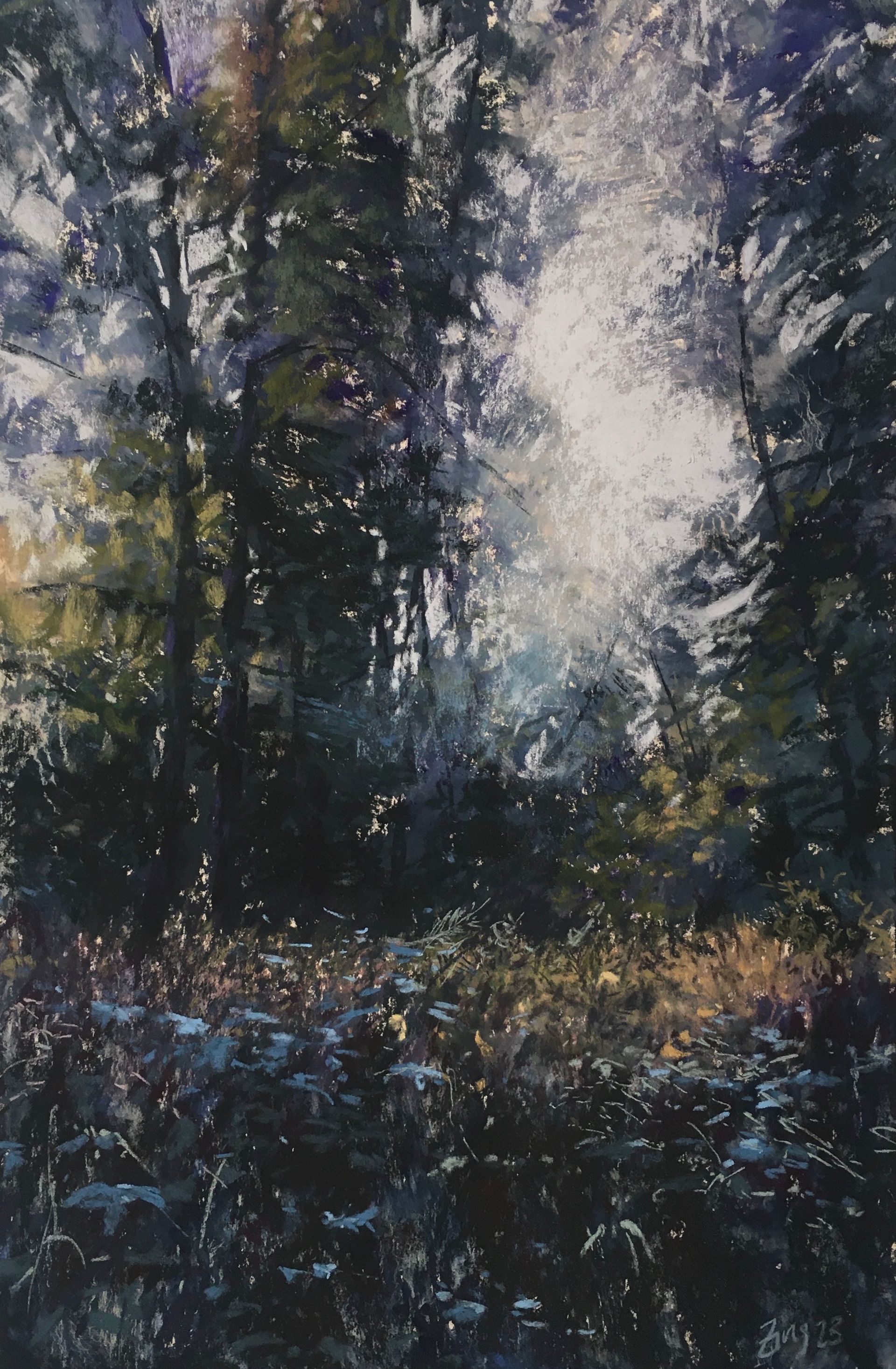 Into the wood - Pastell, 50x32cm (2023)