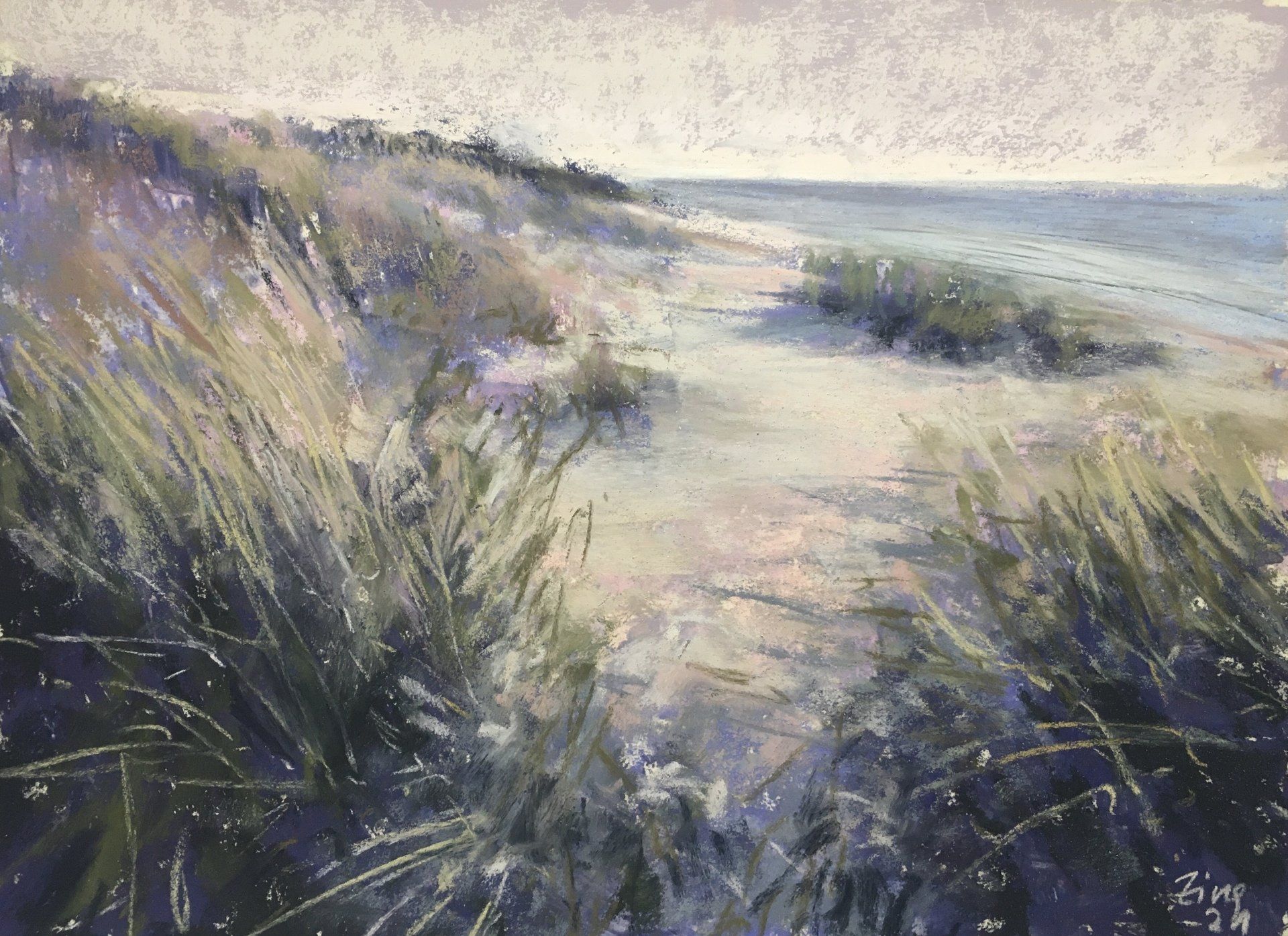 Düne im Dunst - Pastell, 20x30cm (2021) Düne im Dunst - Pastell, 20x30cm (2021)