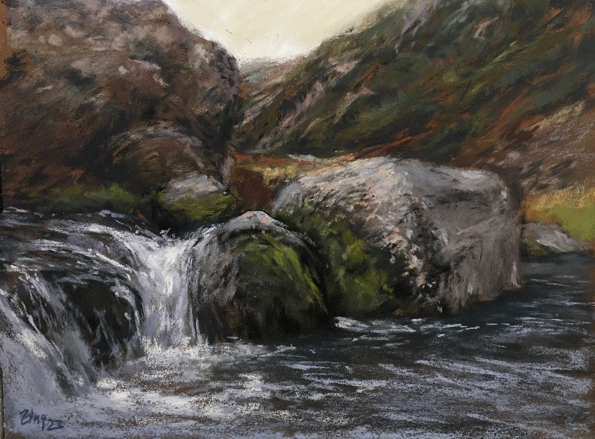 Gebirgsfluss - Pastell, 25x32cm (2023) Gebirgsfluss - Pastell, 25x32cm (2023)