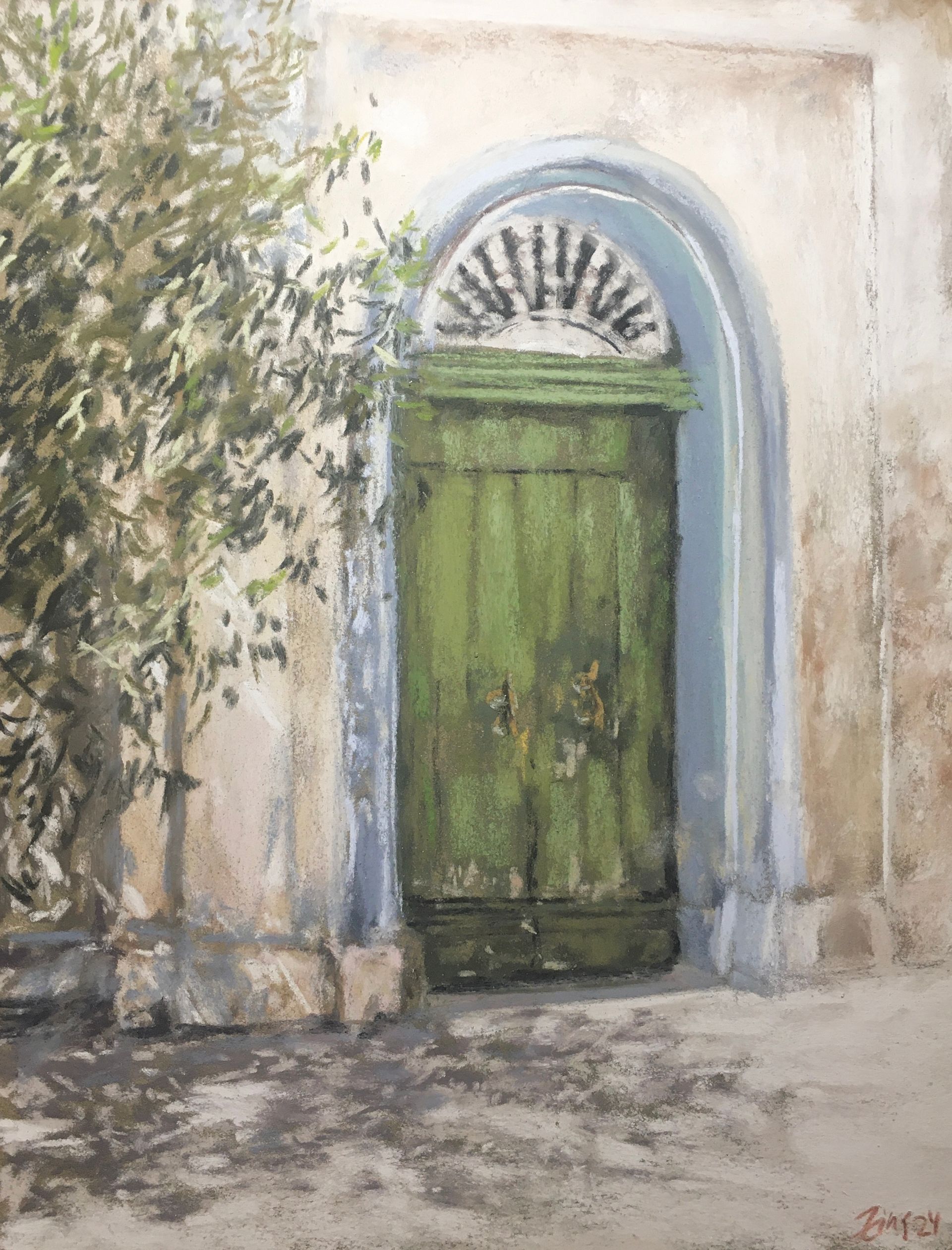 Green door - Pastell, 40x30cm (2024) Green door - Pastell, 40x30cm (2024)