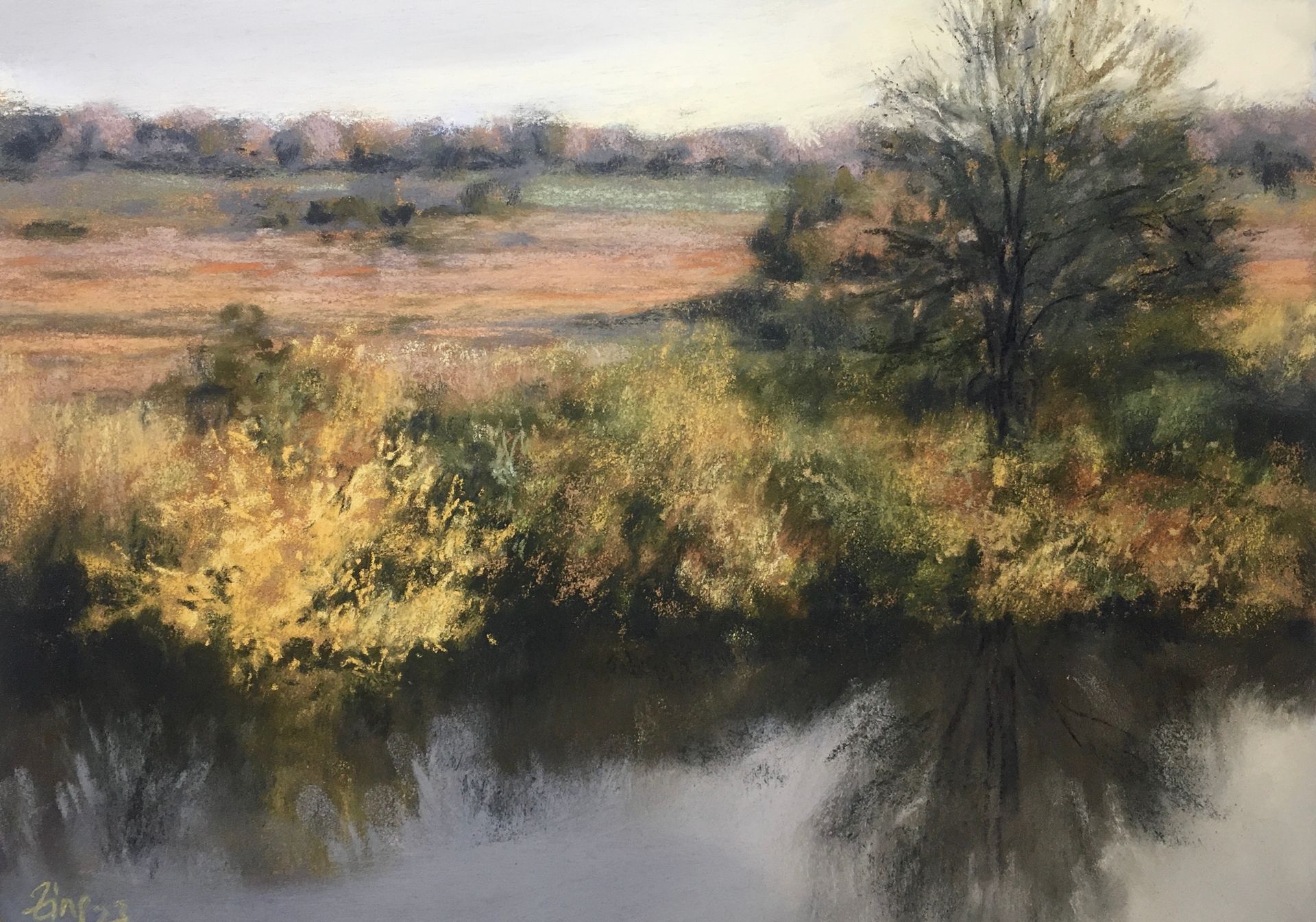 Herbst an der Hamme - Pastell, 33,5x24cm (2023) Herbst an der Hamme - Pastell, 33,5x24cm (2023)