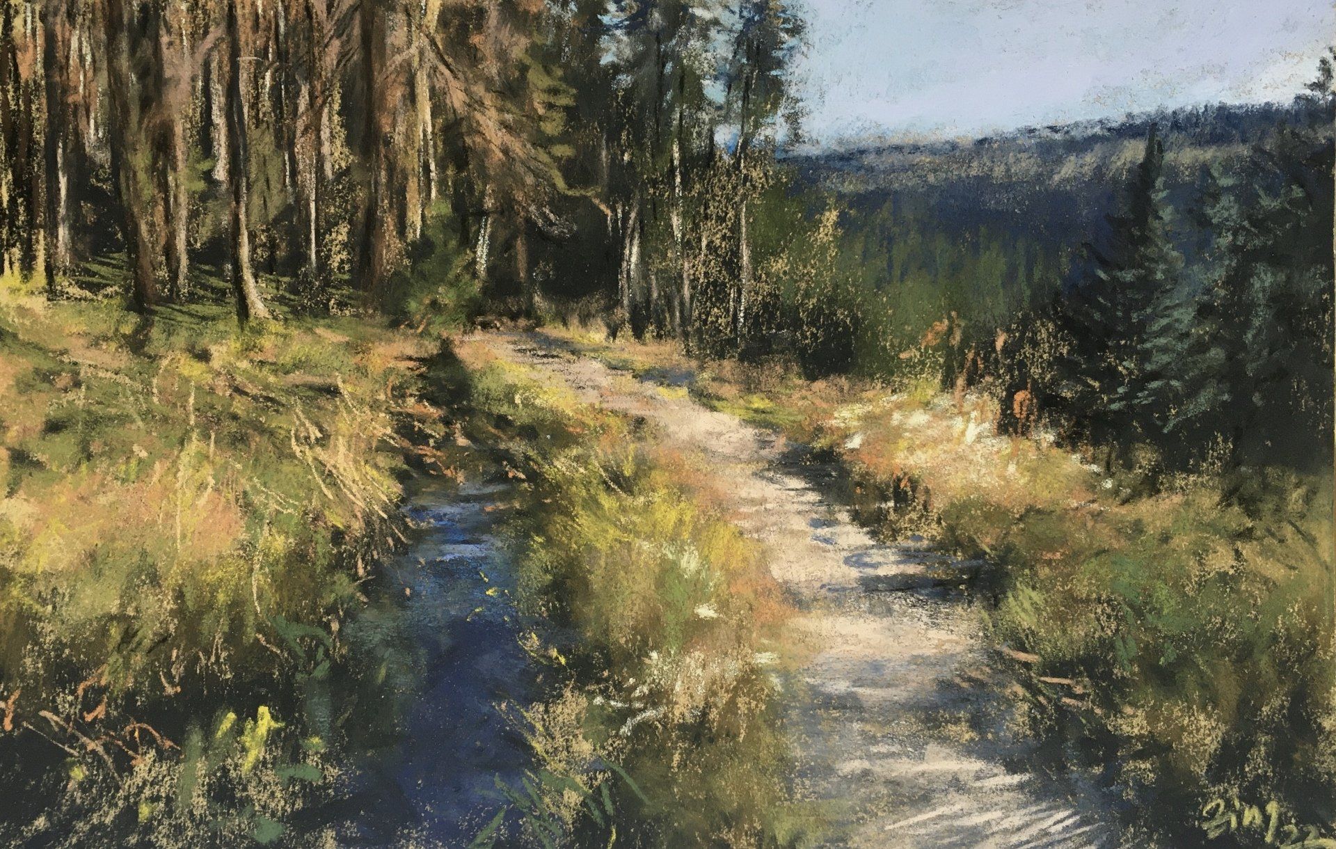 Nachmittag am Dammgraben - Pastell, 20x30cm (2022) Nachmittag am Dammgraben - Pastell, 20x30cm (2022)