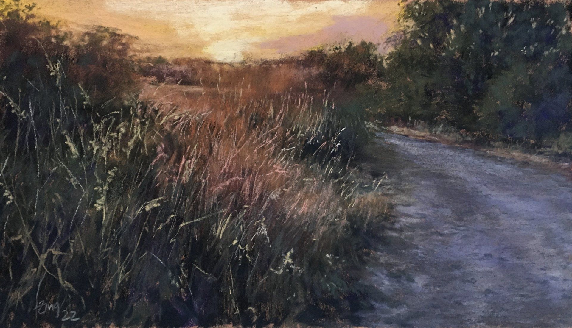 Catching the last light - Pastell (2022) - unverkäuflich Catching the last light - Pastell (2022) - unverkäuflich