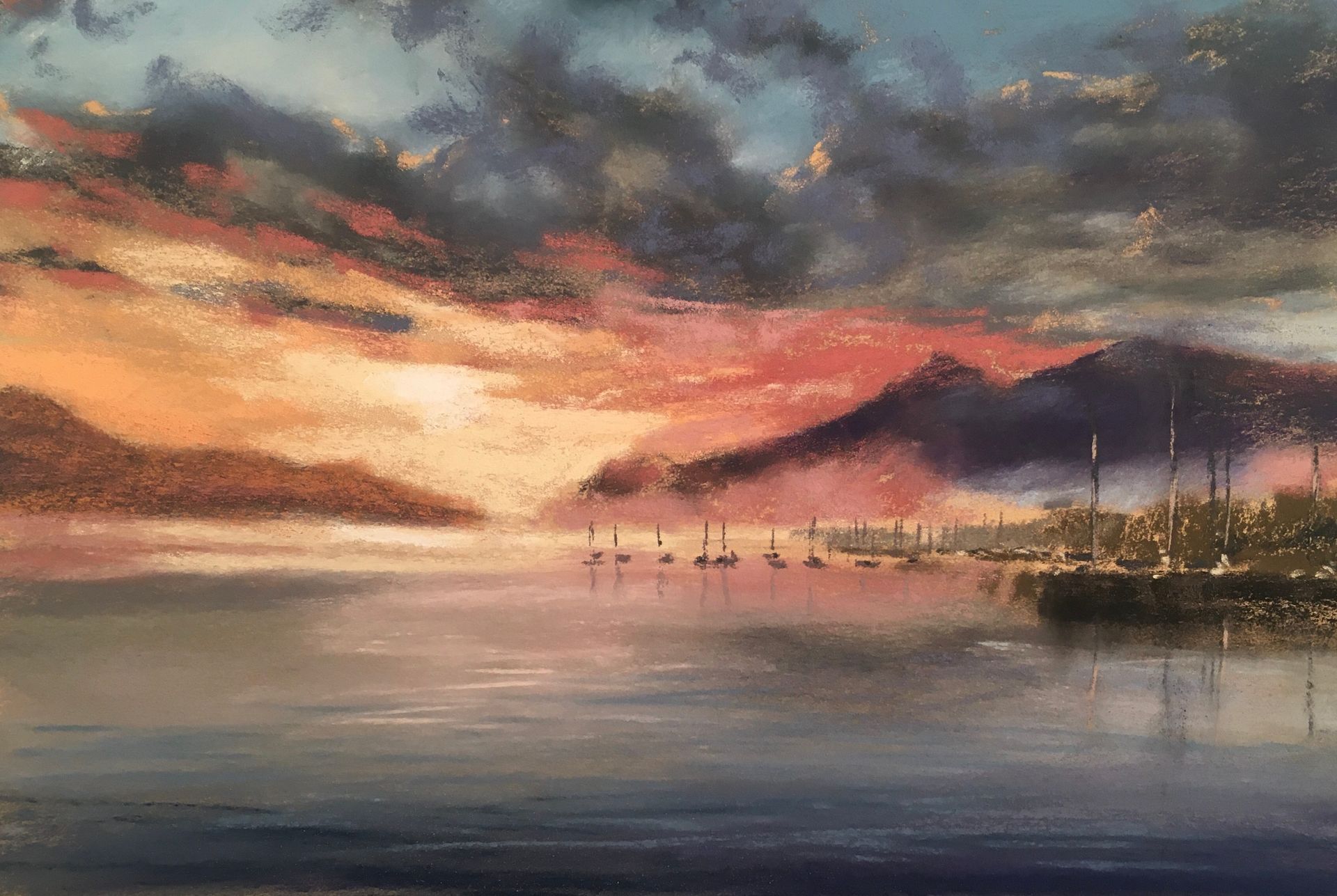 Abends am Chiemsee - Pastell, ca. 20x32cm (2024) Abends am Chiemsee - Pastell, ca. 20x32cm (2024)