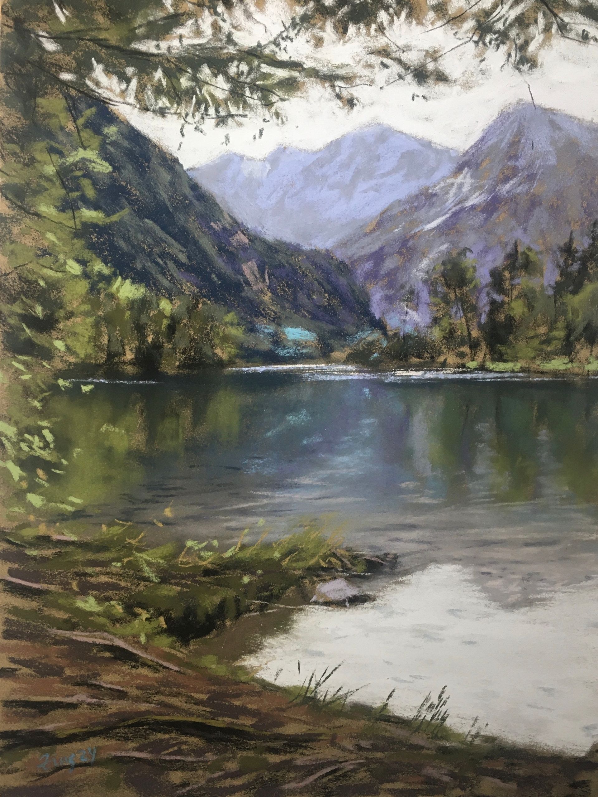 Kristallklarer See - Pastell, 40x30cm (2024) Kristallklarer See - Pastell, 40x30cm (2024)