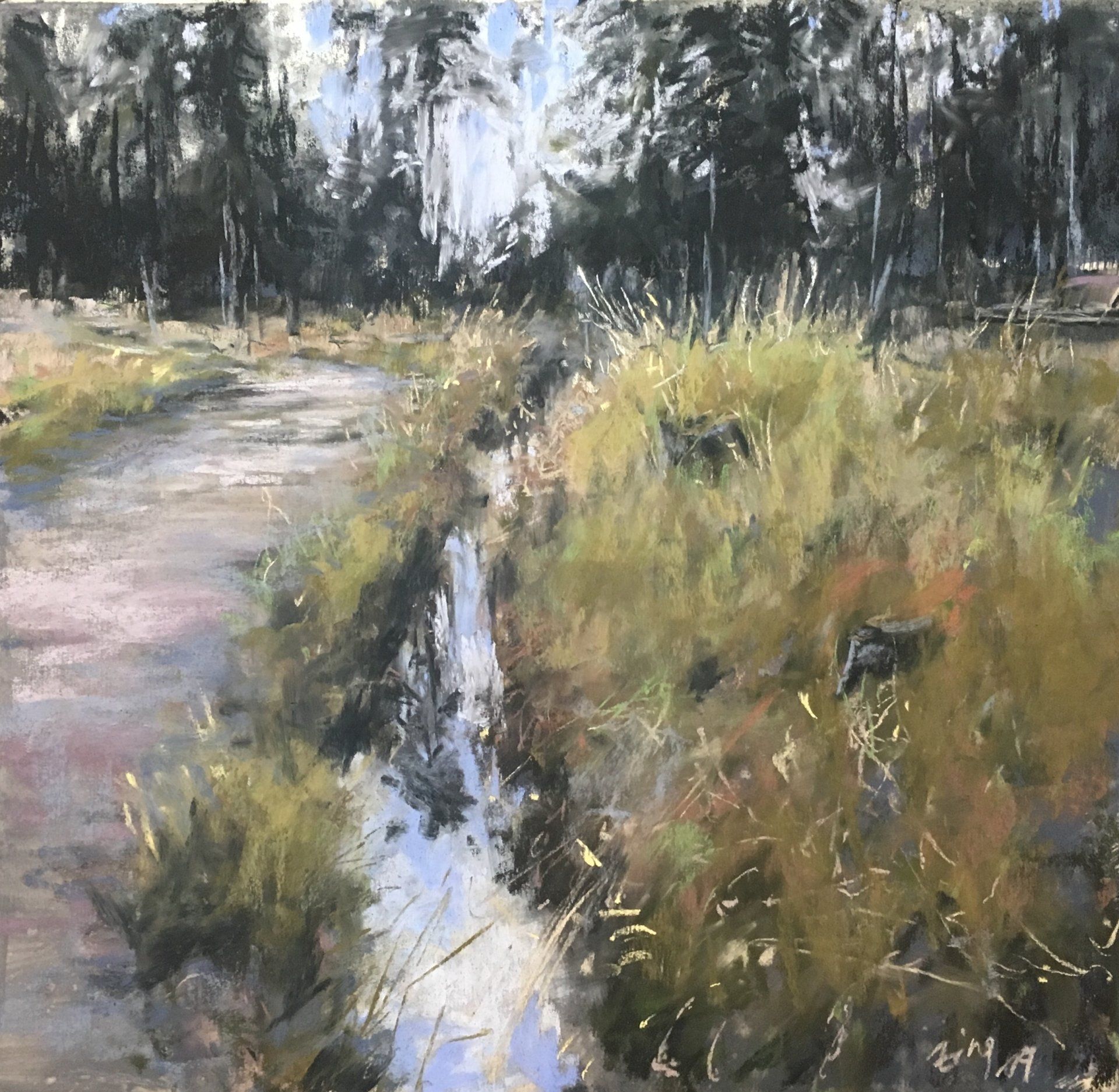 Unterwegs - Pastell, 30x30cm (2019) Unterwegs - Pastell, 30x30cm (2019)