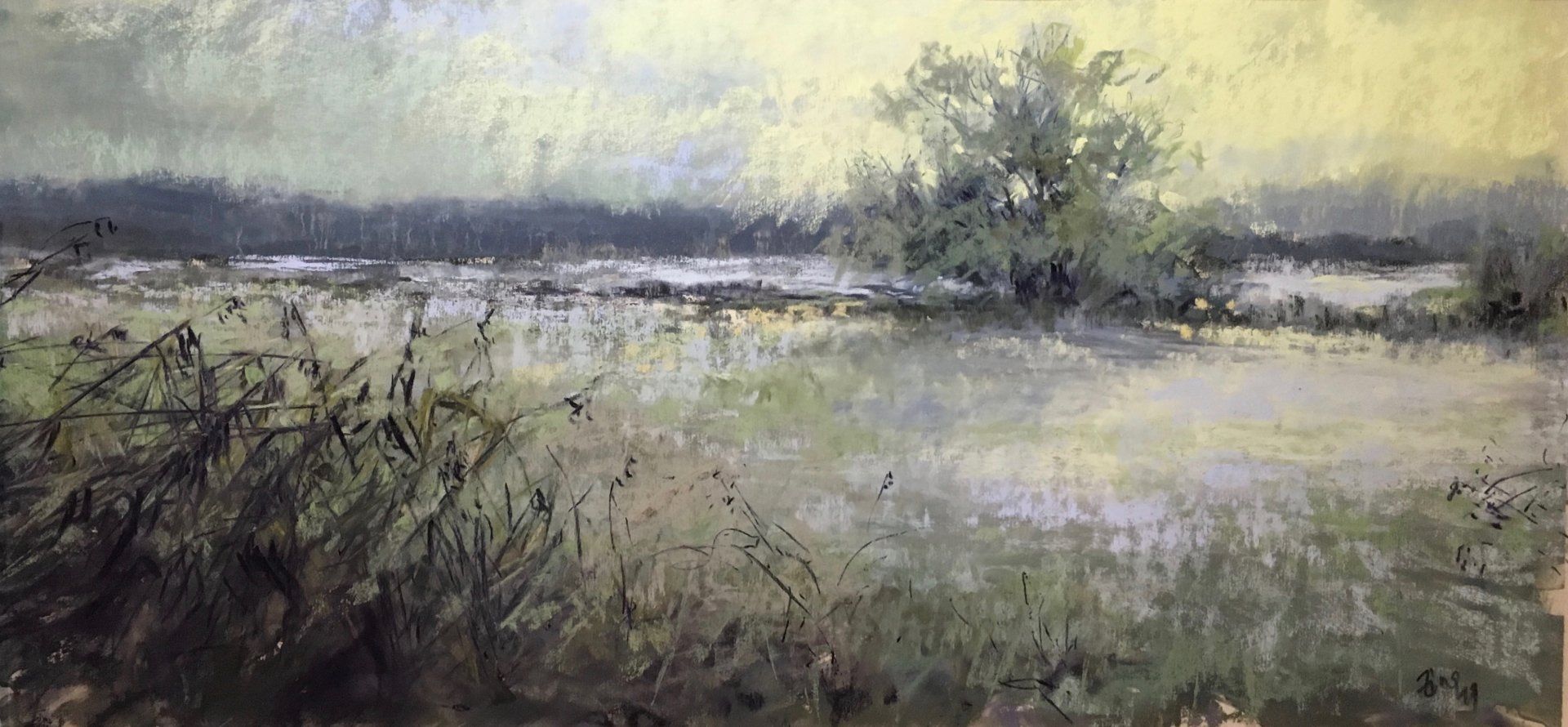 Über feuchten Wiesen - Pastell, 30x60cm (2019) Über feuchten Wiesen - Pastell, 30x60cm (2019)