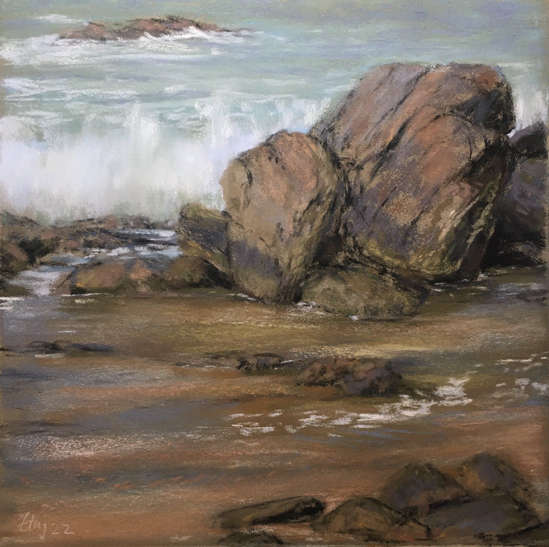 Wellenbrecher - Pastell, 30x30cm (2022) Wellenbrecher - Pastell, 30x30cm (2022)