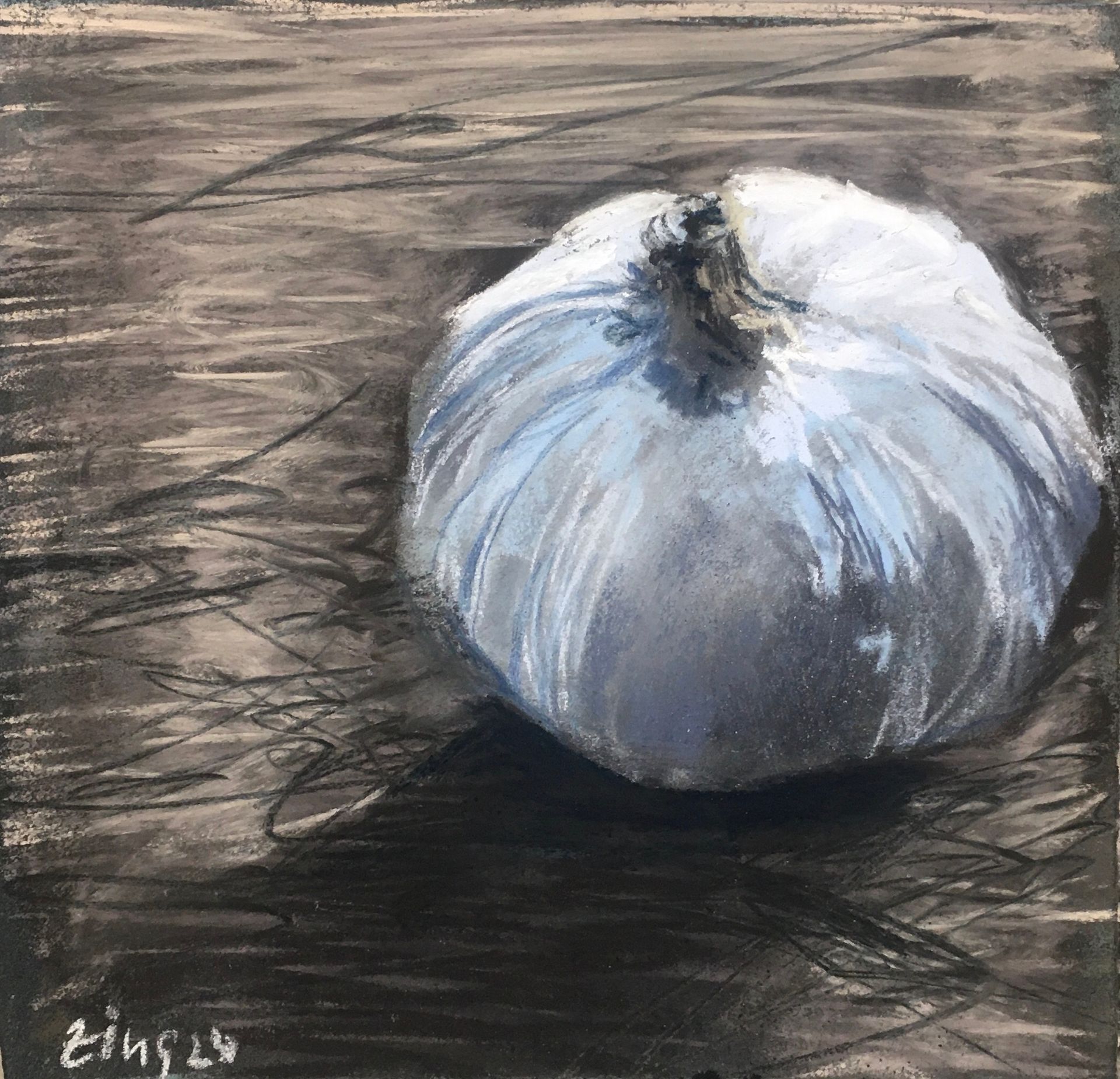 Knoblauch - Pastellskizze, 17x17cm (2024) Knoblauch - Pastellskizze, 17x17cm (2024)