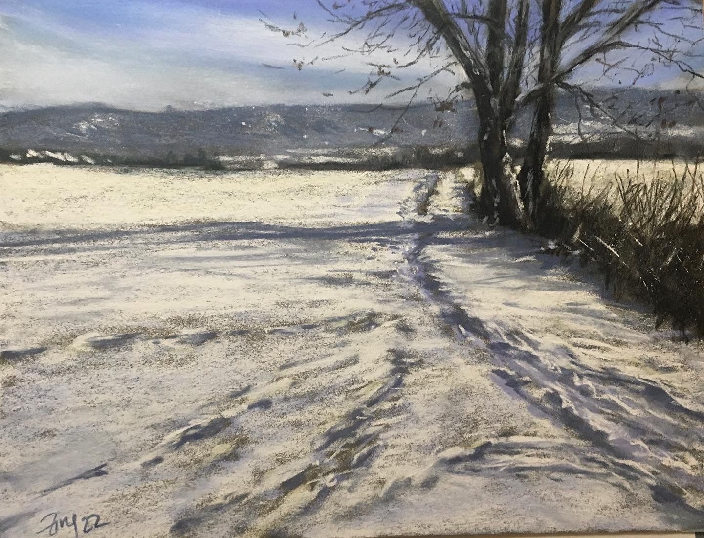 Winter im Harzvorland - Pastell, 25x32cm (2022) Winter im Harzvorland - Pastell, 25x32cm (2022)