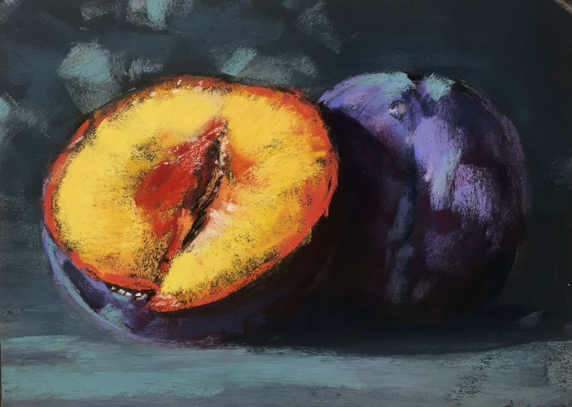 Pflaumen - Pastell, ca. 25x32cm (2025) Pflaumen - Pastell, ca. 25x32cm (2025)