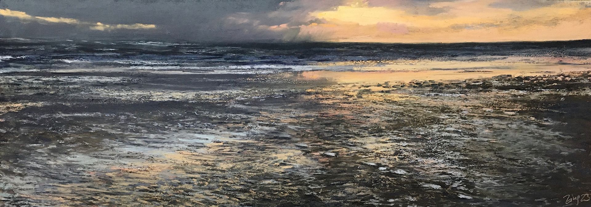 Random Gold - Pastell, 60x22cm (2023) Random Gold - Pastell, 60x22cm (2023)