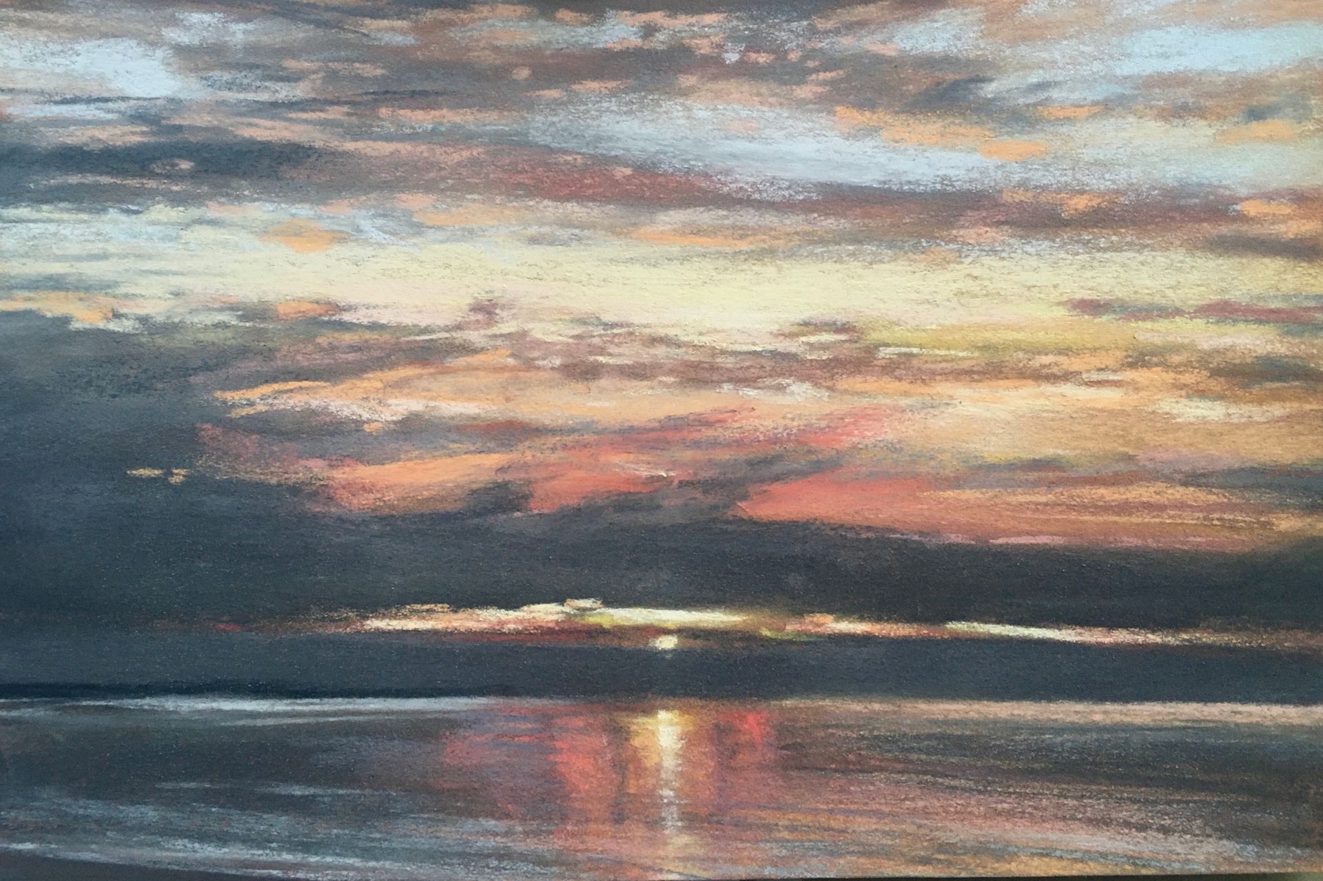 Sonnenuntergang am Darß - Pastell, 20x30cm (2023)