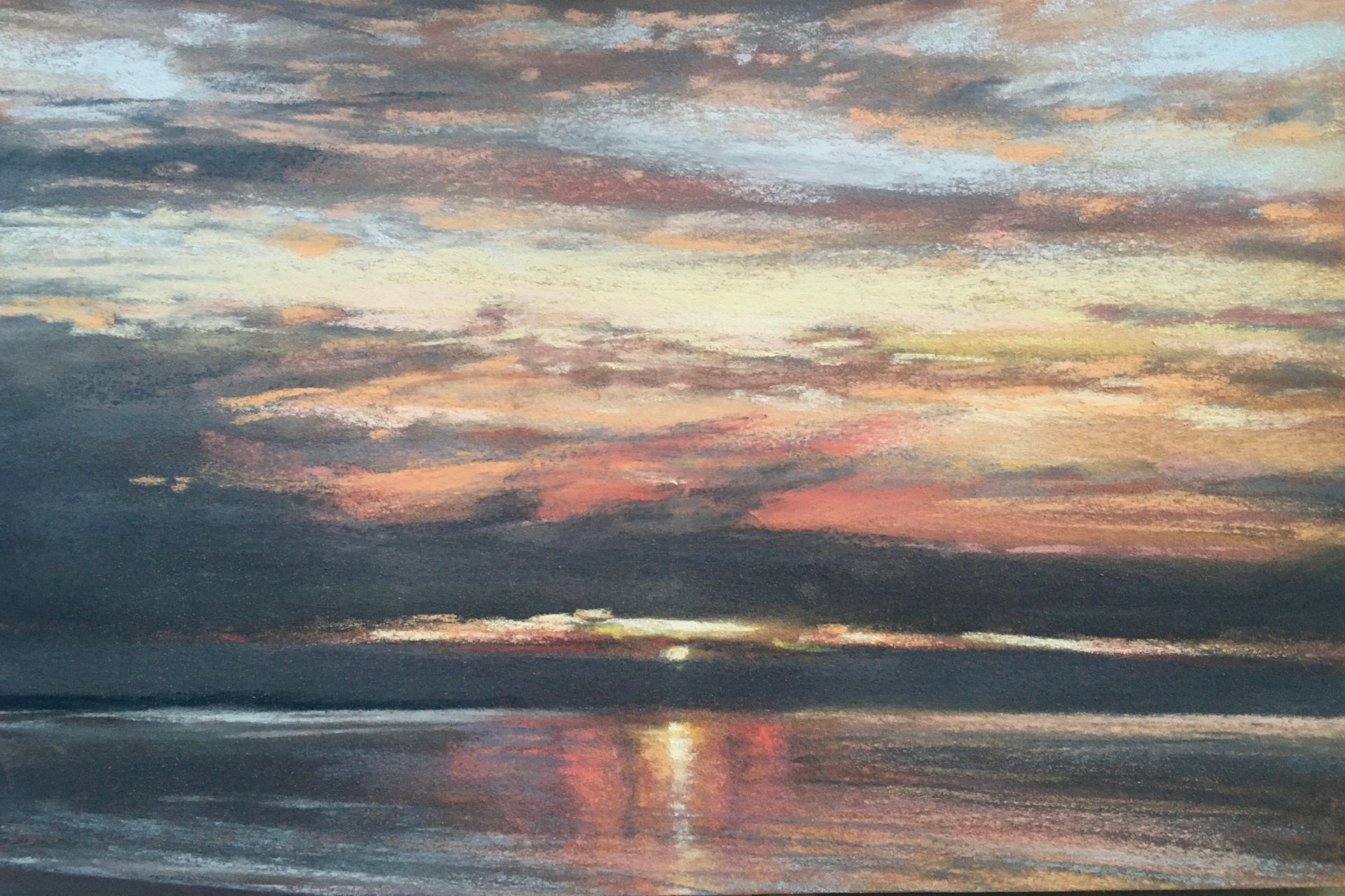 Sonnenuntergang am Darß - Pastell, 20x30cm (2023) Sonnenuntergang am Darß - Pastell, 20x30cm (2023)