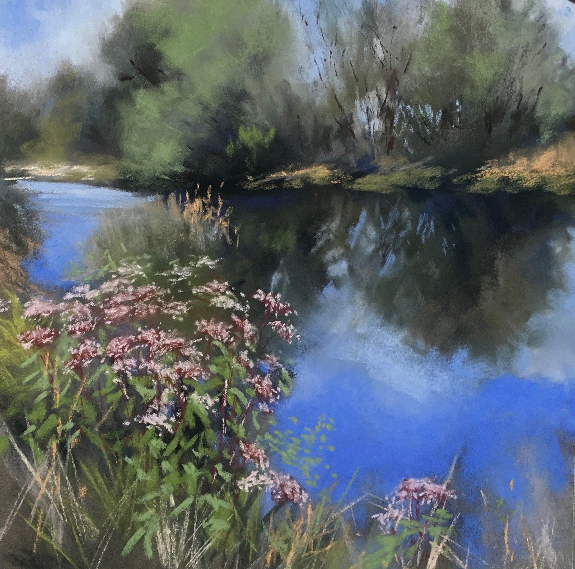 Spätsommer an der Oker – Pastell, 2017 (30x30cm) Spätsommer an der Oker – Pastell, 2017 (30x30cm)