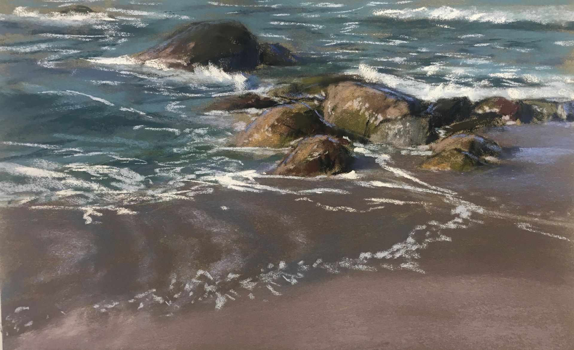 Steinhaufen in der Ostsee - Pastell, 27x40cm (2024) Steinhaufen in der Ostsee - Pastell, 27x40cm (2024)