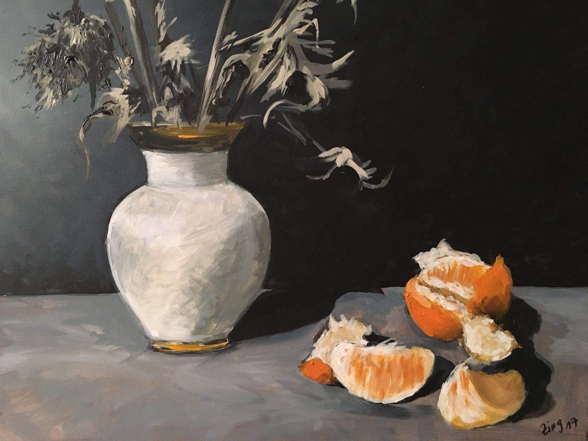 Stillleben mit Disteln – Acryl, 2017 (40x50cm) Stillleben mit Disteln – Acryl, 2017 (40x50cm)